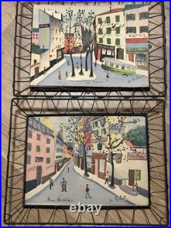 Vintage Watercolor Paintings On Paper By Charles de Montfort Signed