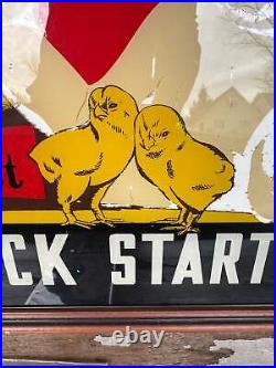 Vintage Wayne Feeds Sign Reverse Painted Glass