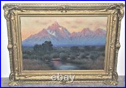 Vintage Western Mountain Landscape Signed Bertling