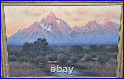 Vintage Western Mountain Landscape Signed Bertling