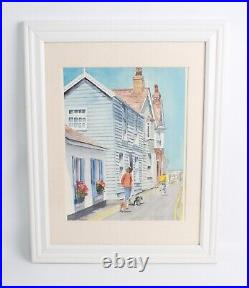 Vintage Whitstable Watercolor Painting Signed Illegible
