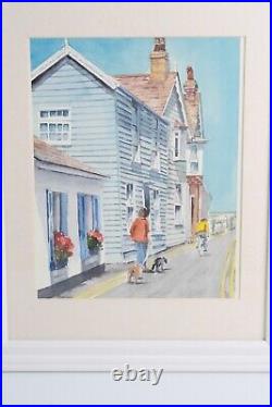 Vintage Whitstable Watercolor Painting Signed Illegible