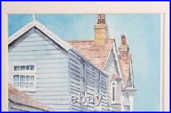 Vintage Whitstable Watercolor Painting Signed Illegible