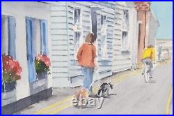 Vintage Whitstable Watercolor Painting Signed Illegible