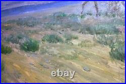 Vintage William (Bill) E. Johnson signed original landscape painting horses
