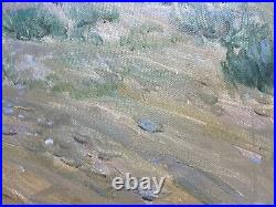 Vintage William (Bill) E. Johnson signed original landscape painting horses