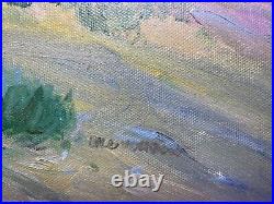 Vintage William (Bill) E. Johnson signed original landscape painting horses