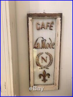 Vintage Window Painted French Cafe Sign