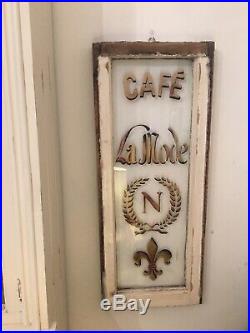 Vintage Window Painted French Cafe Sign