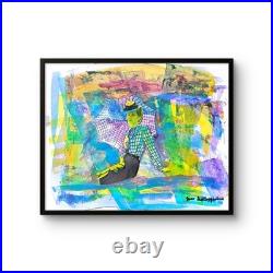 Vintage Woman Colorful Expressionistic Mixed Media Art Signed Original Painting Vintage Woman Colorful Expressionistic Mixed Media Art Signed Original Painting