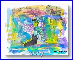 Vintage Woman Colorful Expressionistic Mixed Media Art Signed Original Painting Vintage Woman Colorful Expressionistic Mixed Media Art Signed Original Painting