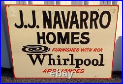 Vintage Wooden Advertising Sign Hand Painted Homes WHIRLPOOL Appliance RCA 36x48