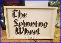 Vintage Wooden Sign The Spinning Wheel Hand Painted Hand Made Sign Skating Rink