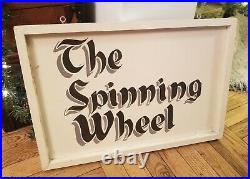 Vintage Wooden Sign The Spinning Wheel Hand Painted Hand Made Sign Skating Rink