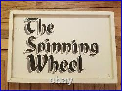 Vintage Wooden Sign The Spinning Wheel Hand Painted Hand Made Sign Skating Rink