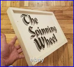 Vintage Wooden Sign The Spinning Wheel Hand Painted Hand Made Sign Skating Rink