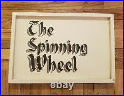 Vintage Wooden Sign The Spinning Wheel Hand Painted Hand Made Sign Skating Rink