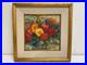 Vintage Zinnias Bouquet Painting on Canvas Signed Lyn Bohon Framed