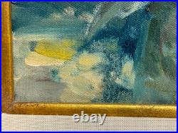 Vintage Zinnias Bouquet Painting on Canvas Signed Lyn Bohon Framed