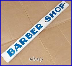 Vintage barber shop wooden sign advertising painted plaque rustic haircut shave