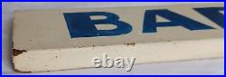 Vintage barber shop wooden sign advertising painted plaque rustic haircut shave