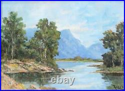 Vintage c. 1960's Landscape Oil/Canvas Rudas or Illegibly Signed Impressionist