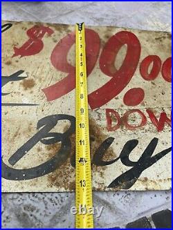 Vintage car dealer metal hand painted sign janesville wisconsin chevy gm gas oil