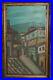 Vintage fauvist oil painting cityscape signed