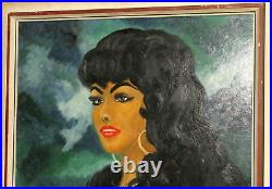 Vintage fauvist oil painting woman portrait signed