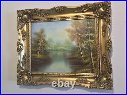 Vintage gilt framed original signed oil painting