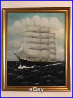 Vintage gilt framed original signed oil painting by artist E W Tunnicliffe