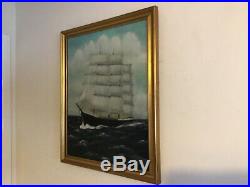 Vintage gilt framed original signed oil painting by artist E W Tunnicliffe