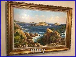 Vintage huge gilt framed original signed oil painting on Canvas South France