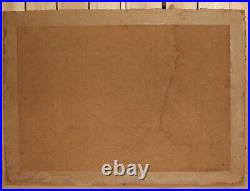 Vintage impressionist oil painting landscape mountain river signed