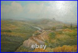 Vintage impressionist oil painting landscape signed