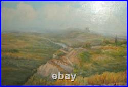 Vintage impressionist oil painting landscape signed