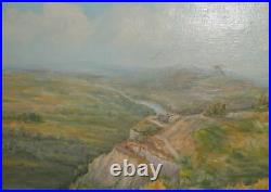 Vintage impressionist oil painting landscape signed