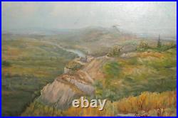 Vintage impressionist oil painting landscape signed