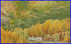 Vintage impressionist oil painting landscape signed