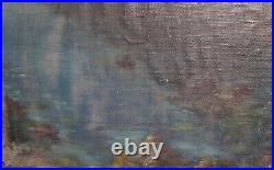 Vintage impressionist seascape oil painting signed