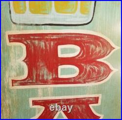 Vintage look Old Style Hand Painted Bar Sign hot rod garage art Weathered Patina