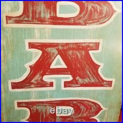 Vintage look Old Style Hand Painted Bar Sign hot rod garage art Weathered Patina