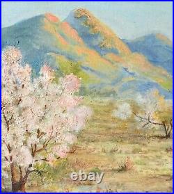 Vintage oil painting. California desert. Bertha May Faris Davis. Bertha Sessions