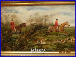 Vintage oil painting English Fox Hunting