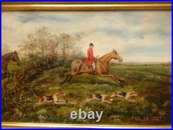 Vintage oil painting English Fox Hunting