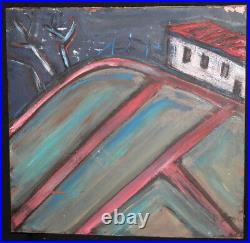 Vintage oil painting abstract landscape signed