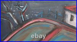 Vintage oil painting abstract landscape signed