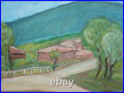Vintage oil painting impressionist landscape signed