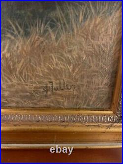 Vintage oil painting on canvas signed by J Fuller