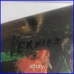 Vintage oil painting portrait woman Signed Vernier 25x21 Inches